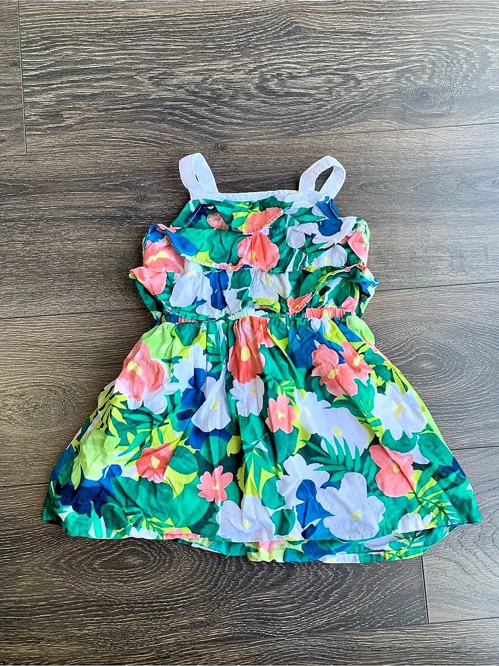 "Sunny Safari" Tropical Floral Ruffle Sundress